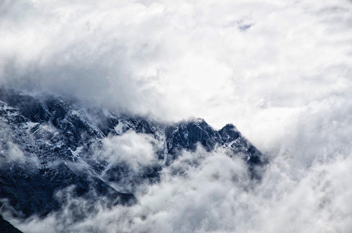Mountains hidden in clouds